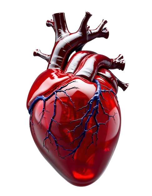 Free PSD 3d rendering of realistic heart