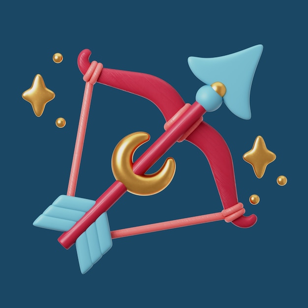 3d rendering of sagittarius icon