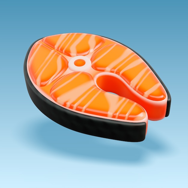 Free PSD 3d rendering of salmon