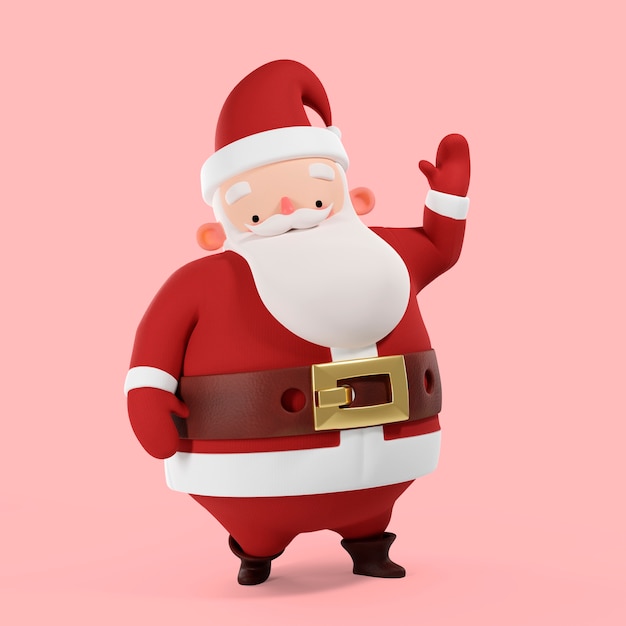 3d rendering of santa claus pose