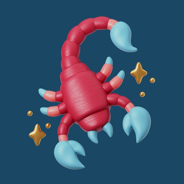 Free PSD 3d rendering of scorpio icon