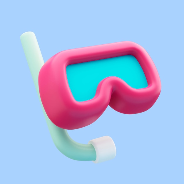 Free PSD 3d rendering of swimming googles travel icon