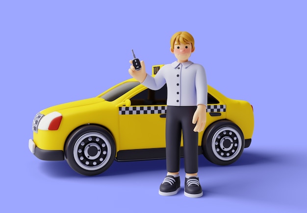 Free PSD 3d rendering of  transport profession character