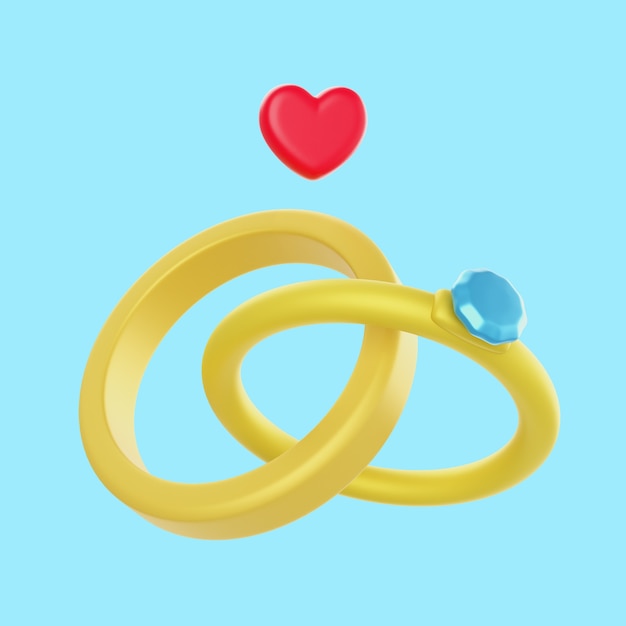 Free PSD 3d rendering of wedding icon