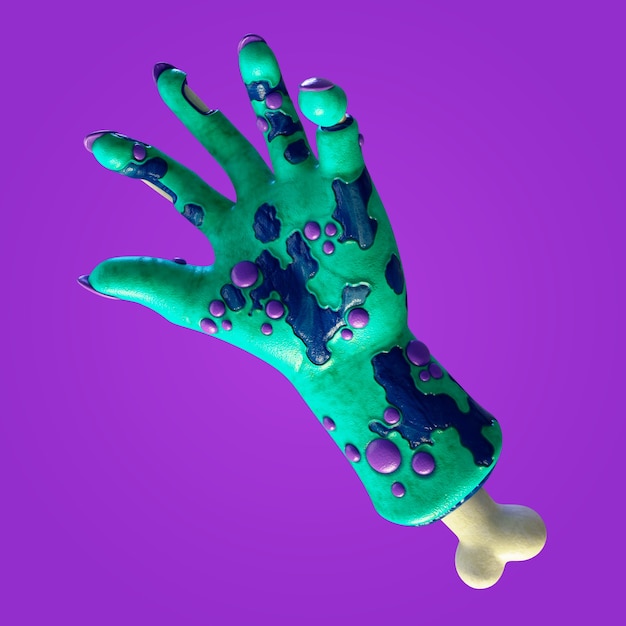 Free PSD 3d rendering of zombie hand