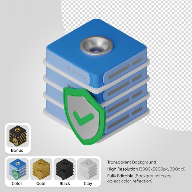 Free PSD 3d server protection