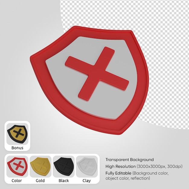 Free PSD 3d shield unsafe