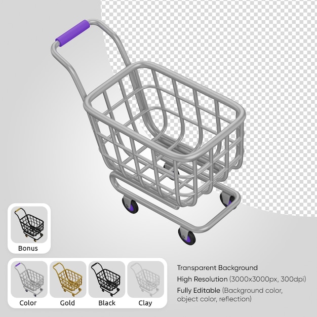 Free PSD 3d shopping cart