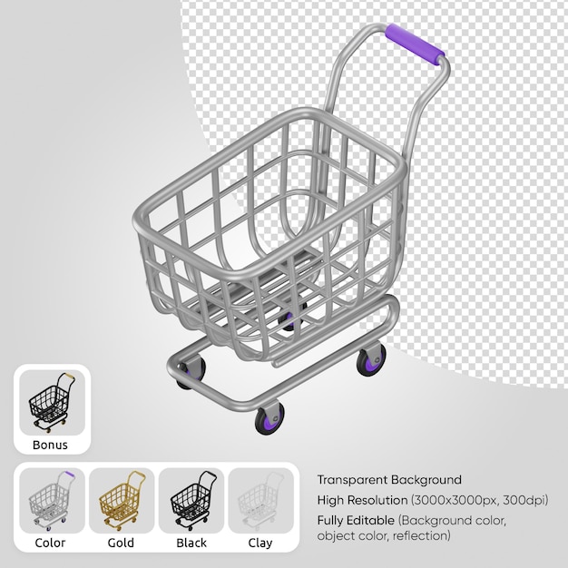 Free PSD 3d shopping cart