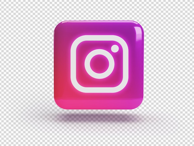 3D Square with Instagram Logo