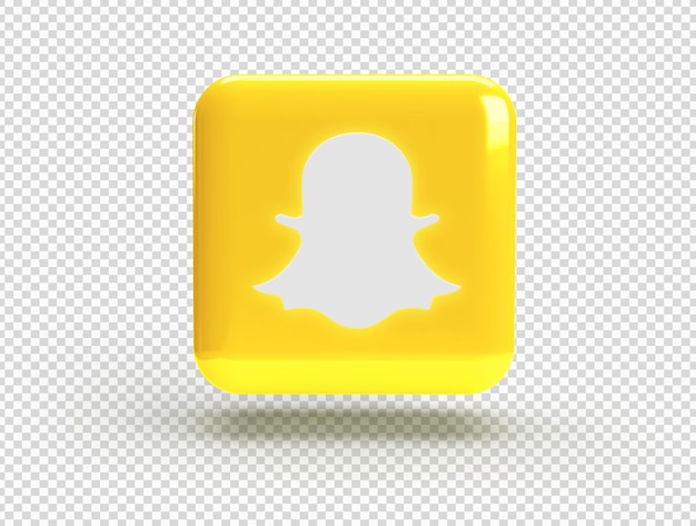 Free PSD 3d square with snapchat logo