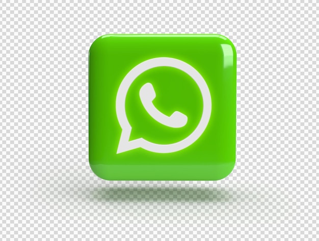 3D Square with WhatsApp Logo