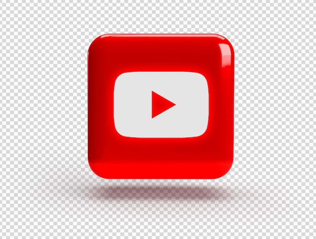 Free PSD 3d square with youtube logo