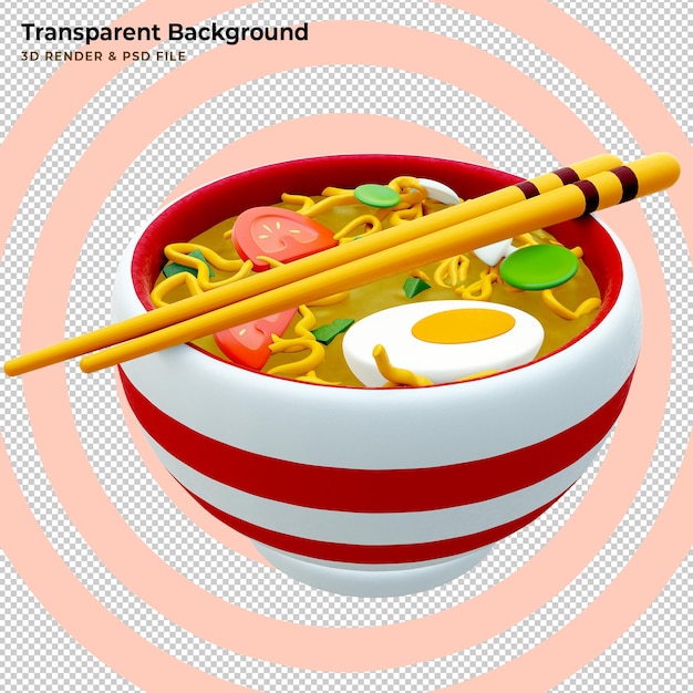 3D stylized ramen noodles illustration 3D illustration