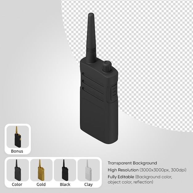 Free PSD 3d talkie walkie