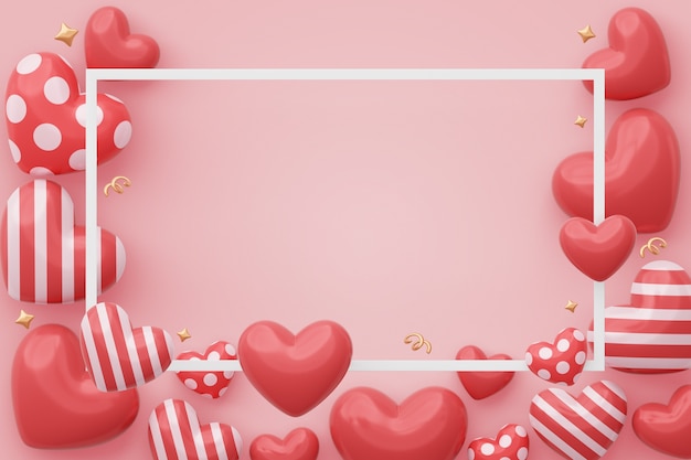 Free PSD 3d valentines day celebration background