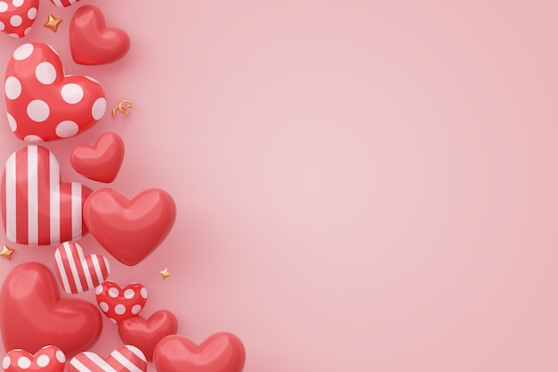 Free PSD 3d valentines day celebration background