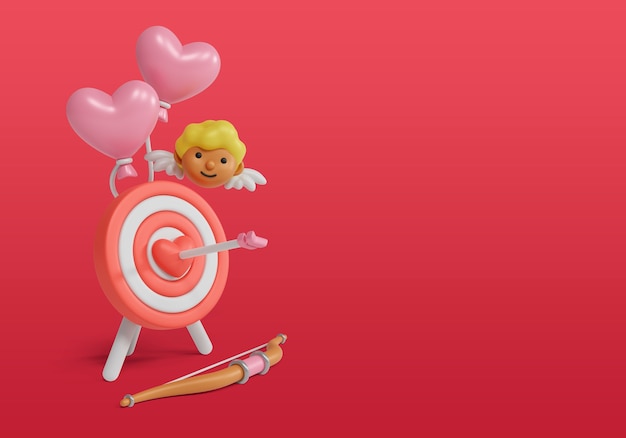 3d valentines day celebration illustration