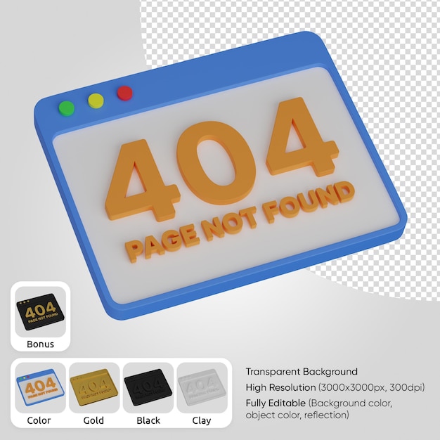 Free PSD 3d web 404