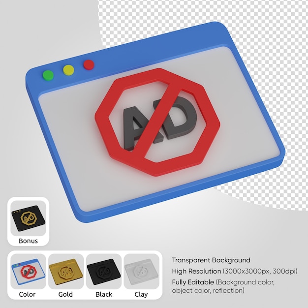 Free PSD 3d web ad blocker