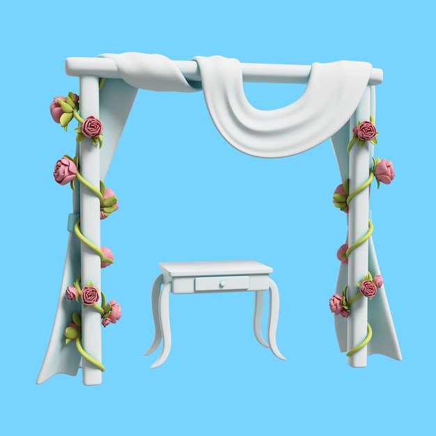 Free PSD 3d wedding illustration of arch