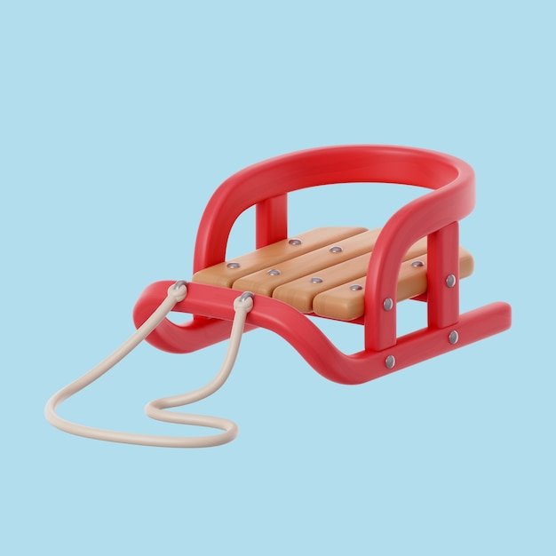 3d winter icon with sleigh