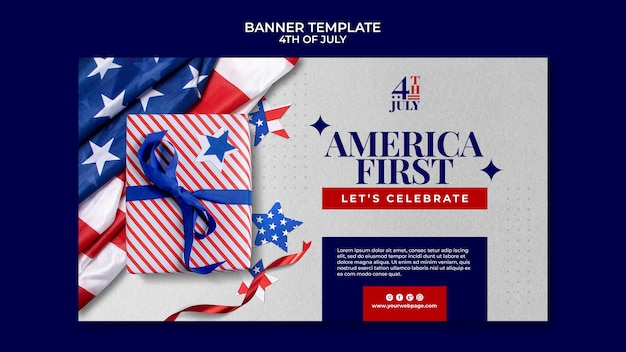 Free PSD 4th of july banner design template