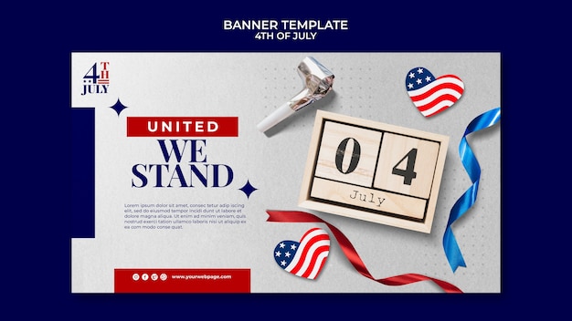 Free PSD 4th of july banner design template