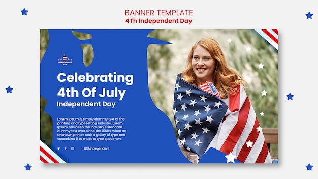 Free PSD 4th of july banner design template