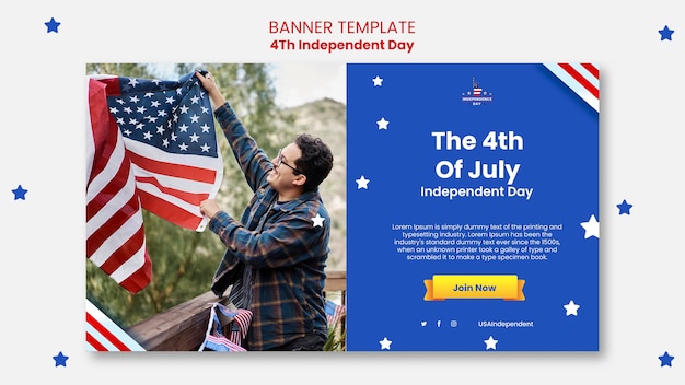 4th of july banner design template