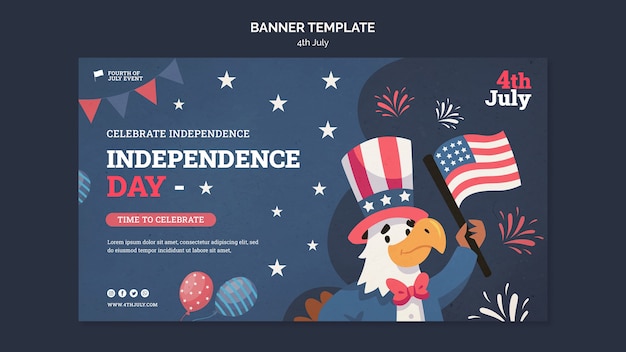 4th of july banner template design