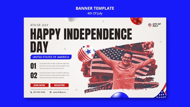 Free PSD 4th of july banner template design