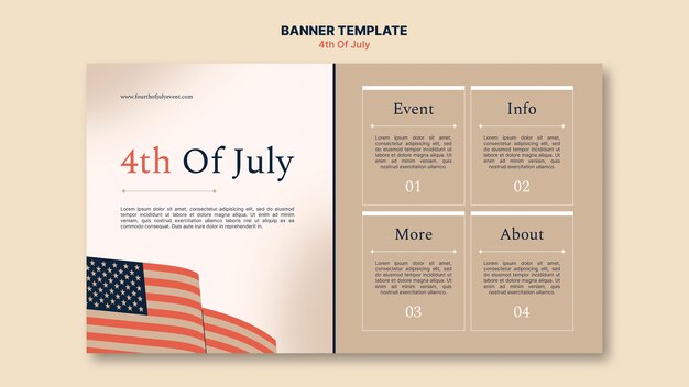 4th of july banner template design