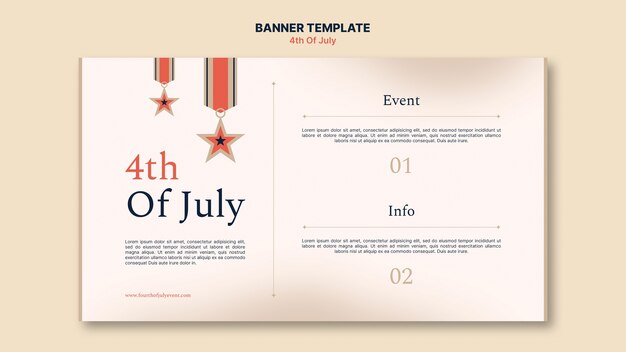 4th of july banner template design