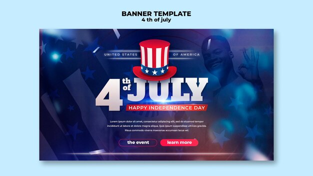 4th of july celebration banner template