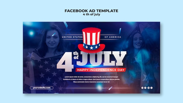 4th of july celebration facebook template