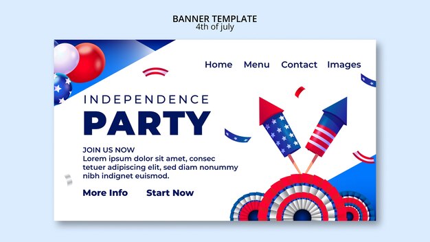 4th of july celebration landing page  template