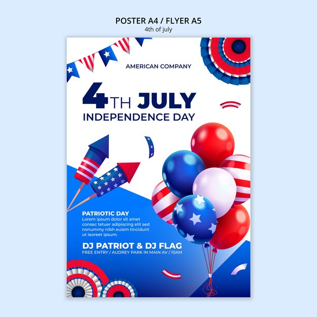 4th of july celebration poster template