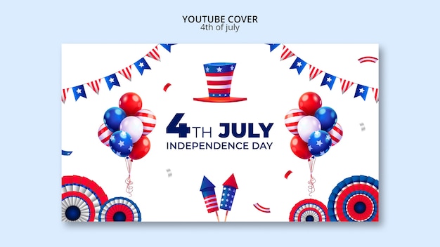 Free PSD 4th of july celebration youtube cover