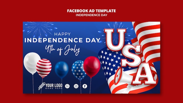 Free PSD 4th of july facebook template