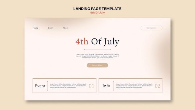 4th of july landing page template design