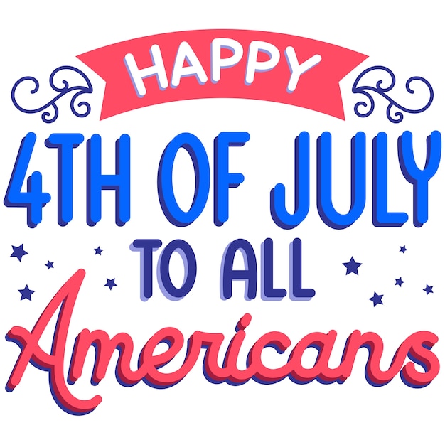 Free PSD 4th of july lettering