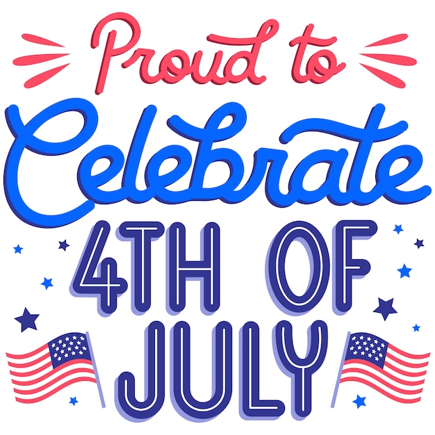 Free PSD 4th of july lettering