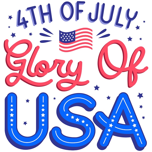 Free PSD 4th of july lettering