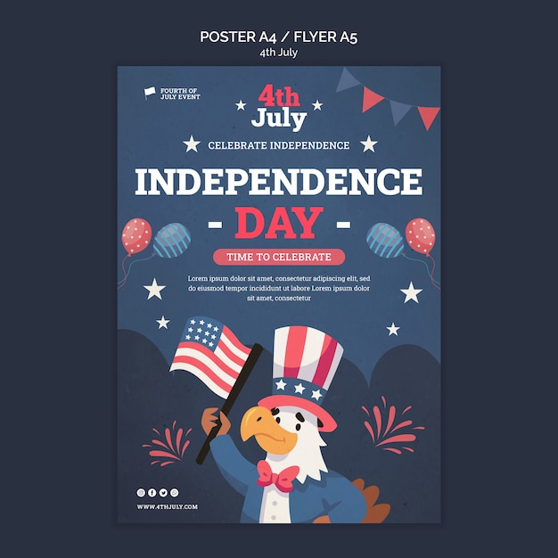 Free PSD 4th of july poster template design