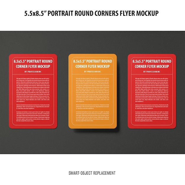 Free PSD 5.5x8.5'' portrait flyer mockup