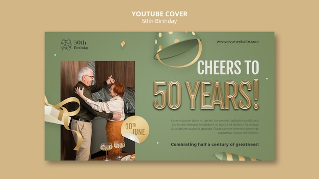 Free PSD 50th birthday celebration youtube cover