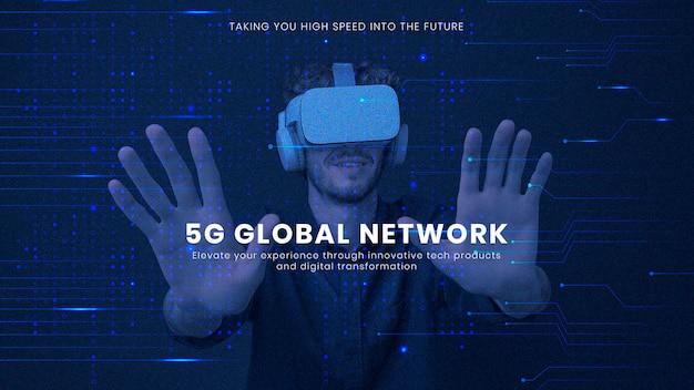 Free PSD 5g network technology template psd computer business presentation