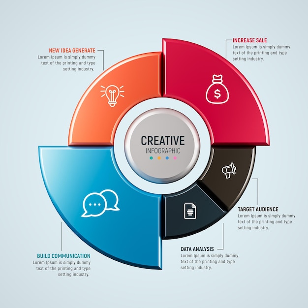 Free PSD 6 steps business infographics template