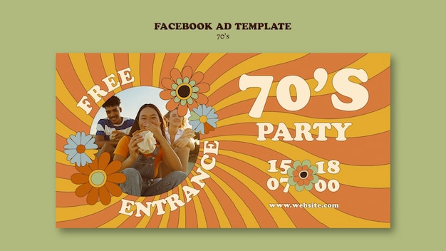 Free PSD 70's style party template design